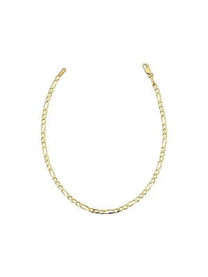 14K Yellow Solid Gold Florentine Figaro Petite Bracelet
