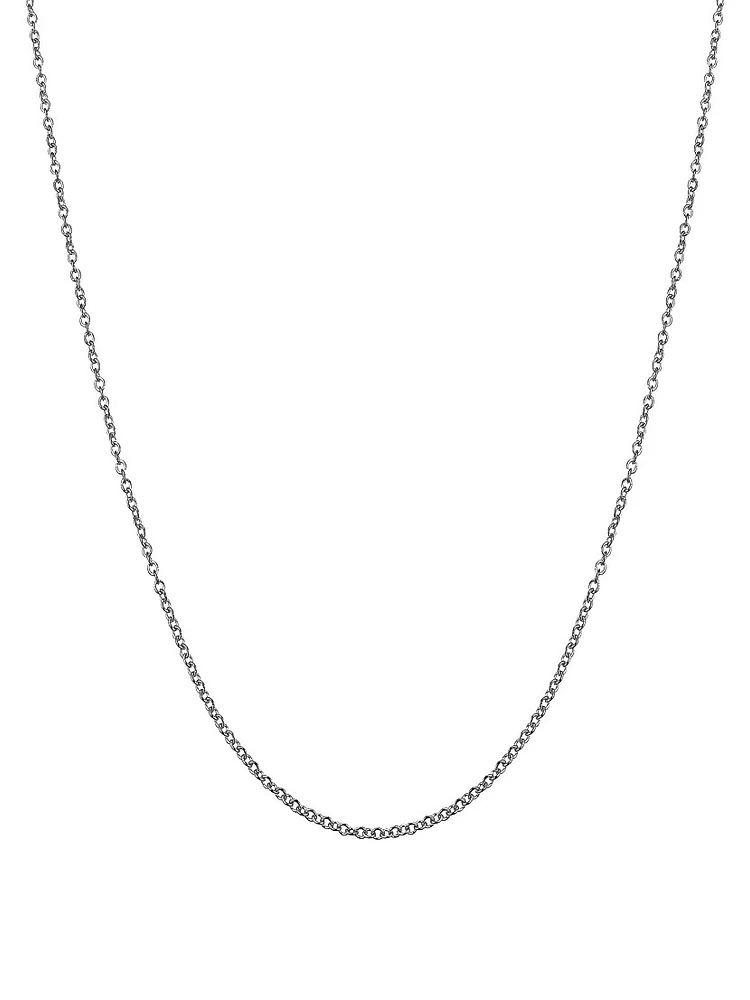 14K White Solid Gold Rimini Rolo Chain