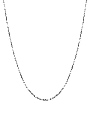 14K White Solid Gold Rimini Rolo Chain