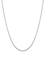 14K White Solid Gold Rimini Rolo Chain