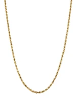 14K Yellow Solid Gold Roman Rope Statement Necklace