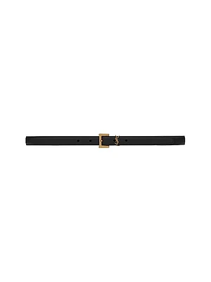 Cassandre Thin Belt with Square Buckle Smooth Leather