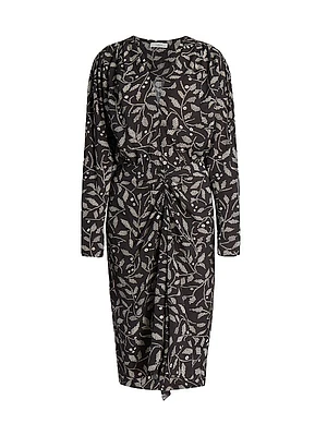 Danalia Gathered Leaf Cocktail Dress