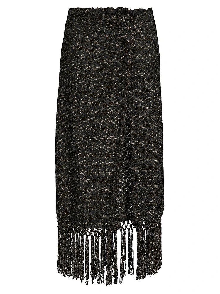Gaia Zig-Zag Metallic Tassel Skirt
