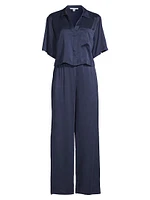 Washable Silk High-Rise Pants 2-Piece Pajama Set