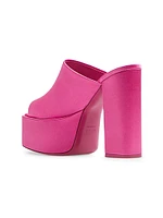 Sasha Satin Platform Mules