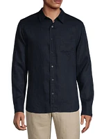 Linen Long-Sleeve Button-Up Shirt