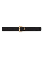Cassandre Belt with Square Buckle Grained Leather