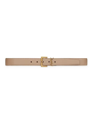 Cassandre Belt with Square Buckle Smooth Leather