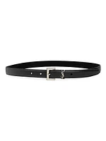Cassandre Thin Belt with Square Buckle Smooth Leather