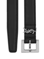 Cassandre Thin Belt with Square Buckle Smooth Leather
