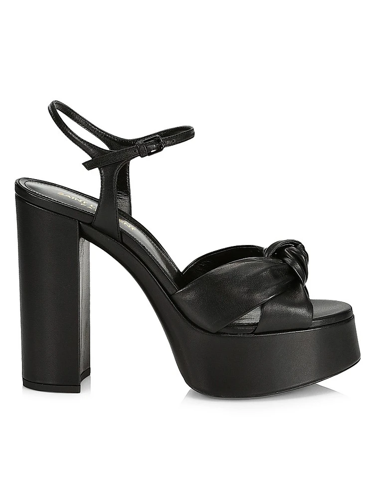 Bianca Knotted Leather Platform Sandals