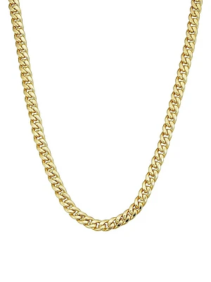 14K Yellow Solid Gold Estate Cuban Bold Chain