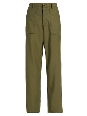 Cotton Wide-Leg Cargo Pants