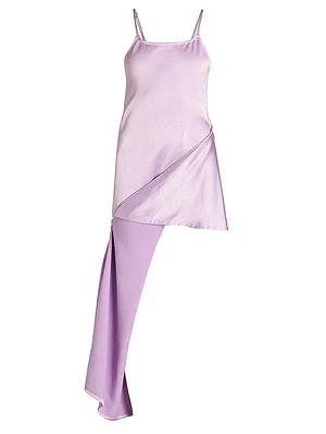 Zip-Hem Satin Cami Dress