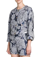 Floral Jacquard Cropped Jacket