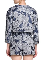 Floral Jacquard Cropped Jacket