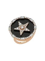 Star Light Sirius 14K Rose Gold, 1.43 TCW Diamond, & Enamel Ring