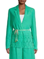 Resort Linen Eyelet Jacket