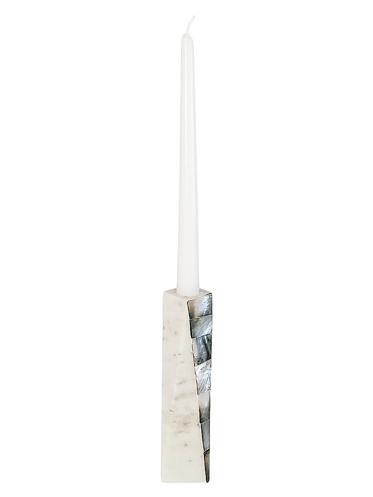 Mother Of Pearl Marble Candle Holder