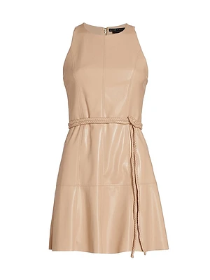 Leandra Vegan Leather Minidress