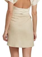Sela Draped Linen Miniskirt