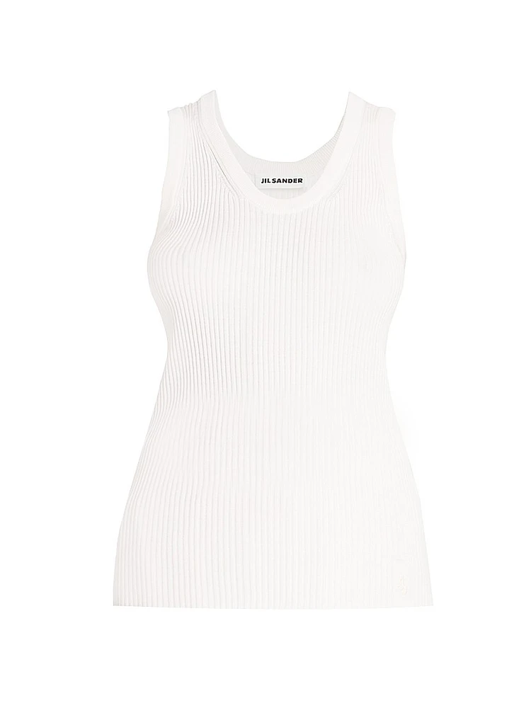 Ribbed Scoopneck Tank