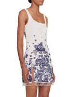 Le Sable Floral Beaded Minidress