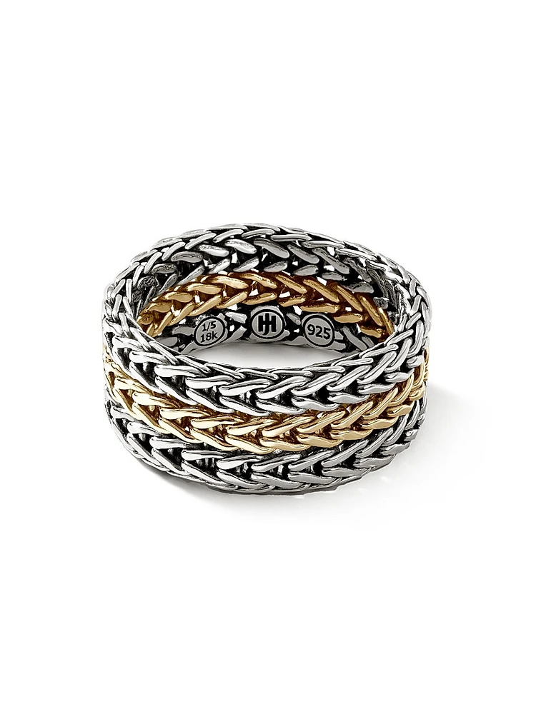 Classic Chain Sterling Silver & 18K Yellow Gold Ring
