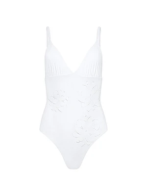 Catherine With Floral Applique Swimsuit