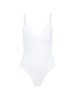 Catherine With Floral Applique Swimsuit
