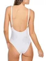 Catherine With Floral Applique Swimsuit