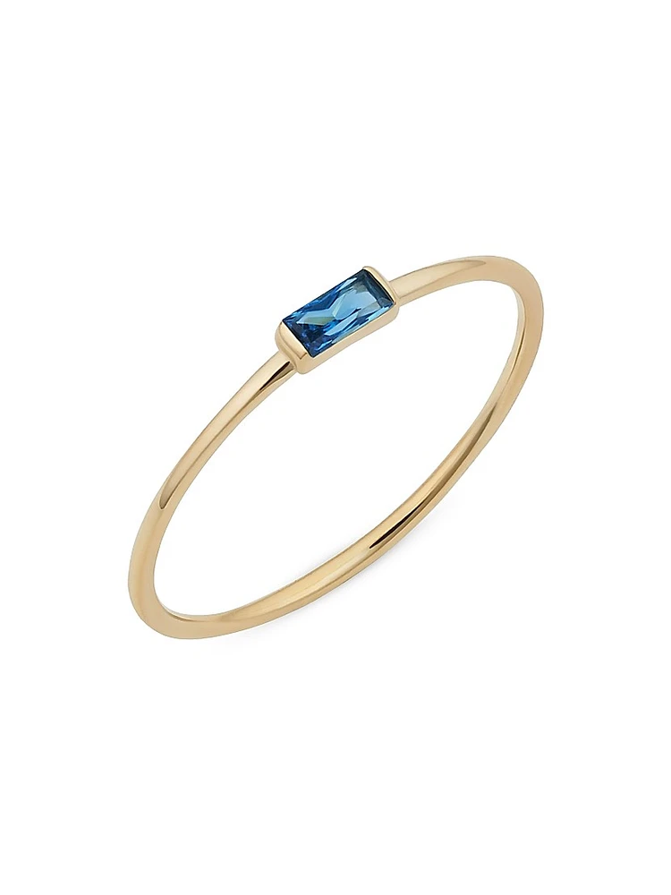 14K Yellow Solid Gold Fresco Baguette Ring