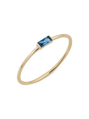 14K Yellow Solid Gold Fresco Baguette Ring