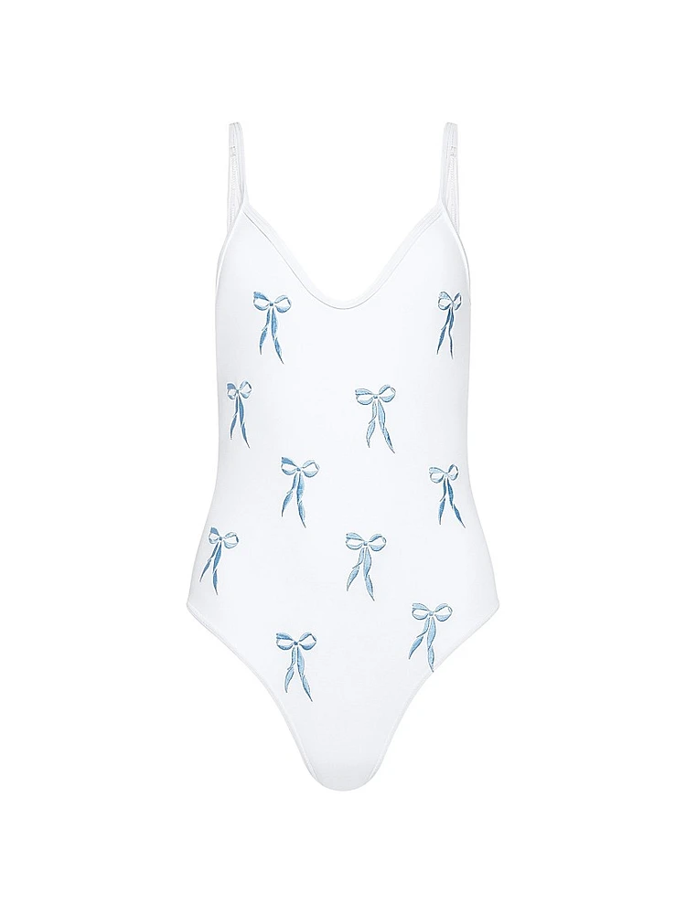 Lauren Embroidered Bows Swimsuit