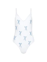 Lauren Embroidered Bows Swimsuit