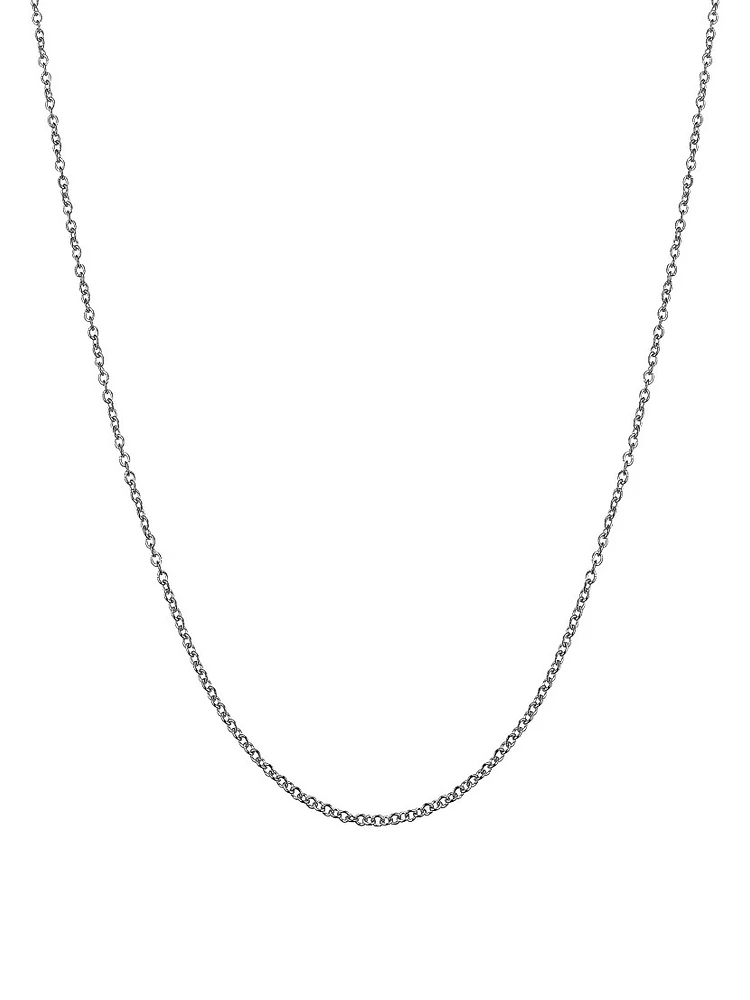 18K White Solid Gold Rimini Rolo Chain