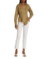 Carly High-Rise Stretch Kick-Flare Crop Jeans