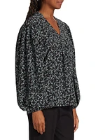 Night Floral Silk Blouse