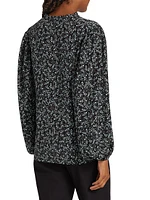 Night Floral Silk Blouse