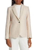 Tweed One-Button Blazer