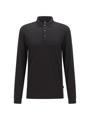 Interlock-cotton polo shirt with embroidered logo