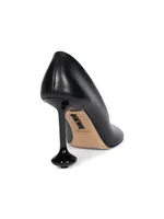 Square-Toe Leather Pumps