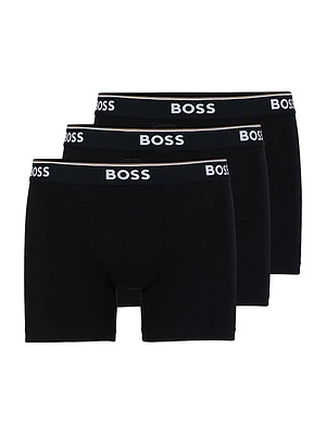 Three-Pack Of Stretch-Cotton Boxer Briefs With Logos