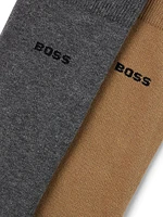 Two-Pack of Cotton-Blend Regular-Length Socks