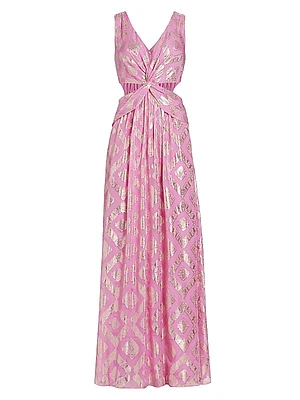Irene Metallic Floor-Length Gown