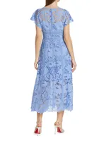 Chiffon Lace Midi-Dress