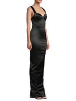 Palmela Sleeveless Satin Gown