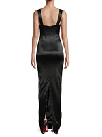Palmela Sleeveless Satin Gown