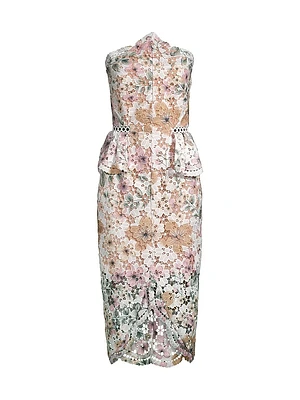 Times Peplum Lace Midi-Dress